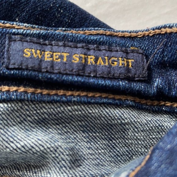 Lucky Brand blue dark wash Sweet Straight Mid-rise stretch cotton jeans Sz 4/27 - Picture 13 of 15